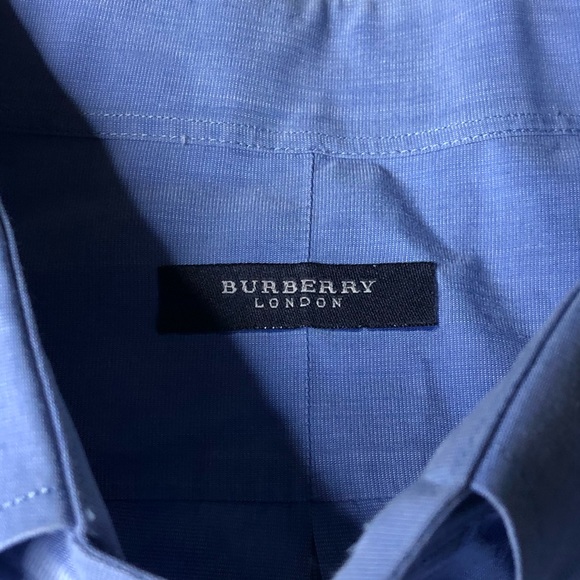 Burberry Blue Men Sz 17.5 33 XL Button Down Shirt - Picture 3 of 5
